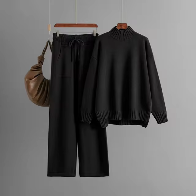 Ylenia™ - Ensemble Élégant Composé d'un Pull à Manches Longues et d'un Pantalon à Jambes Droites