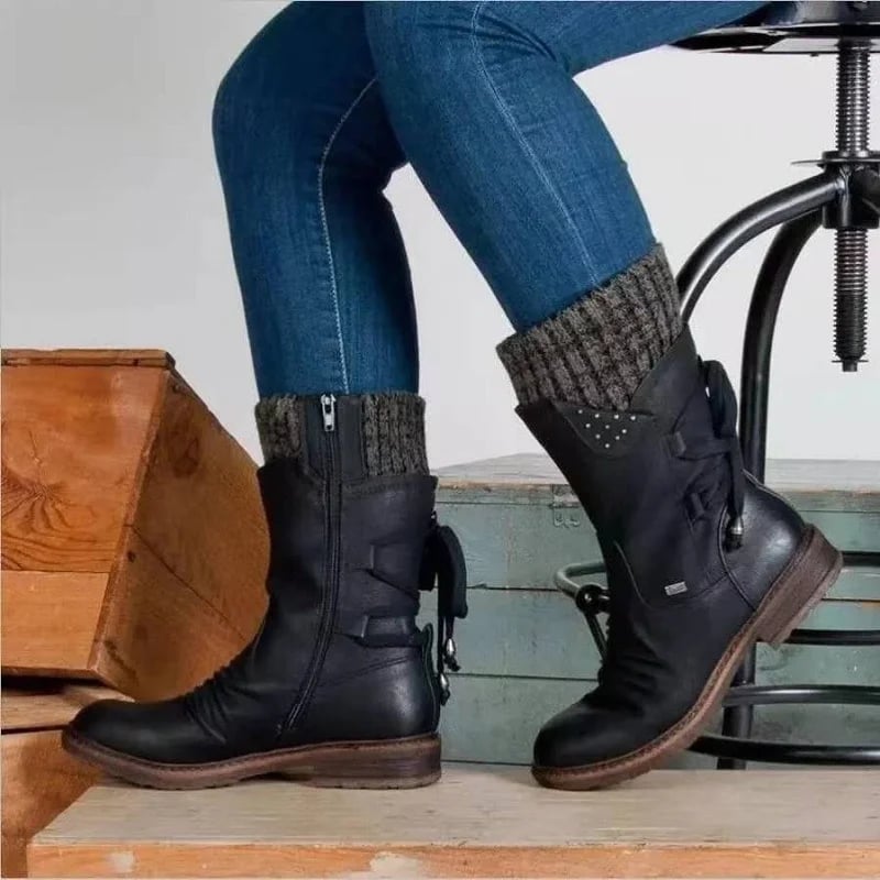 Amelia - Bottes imperméables mi-mollet avec fermeture éclair