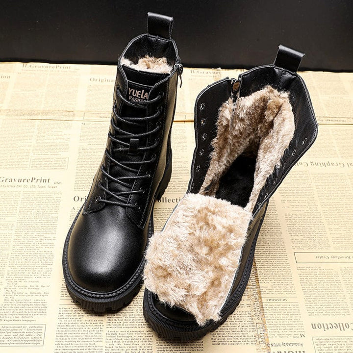 Irma - Bottes d'hiver en cuir noir